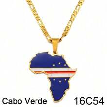 1 件 3.8 厘米嘻哈非洲地图吊坠项链首饰