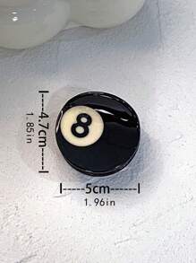 1 pièce/Noir Pinces à cheveux en forme de boule de billard 8, pinces à cheveux de basket-ball, de football, de rugby, de baseball. Pinces, barrettes, clips, attaches pour cheveux