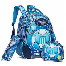 Mochilas fofas para meninos, mochilas escolares para meninos de 8 a 10 anos com lancheira, conjunto de mochilas infantis, mochila de viagem para pré-escola, jardim de infância, alunos do ensino fundamental, mochila para material escolar - Mochila escolar masculina 176 - Ver 12