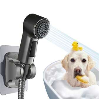 Tête de douche pour chat 2 vitesses, douchette à main pour le lavage des chiens en animalerie, pour salon de toilettage