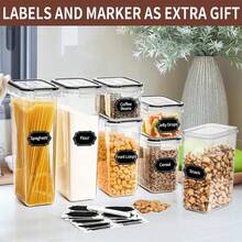 24 PCS Airtight Food Storage Containers Set With Lids - Leak Proof Pantry Storage Containers Organiser & Cereal Storage Containers For Kitchen Storage & Organisation, Canisters For Cereal Flour & Sugar - A Full Set With Labels & Markers