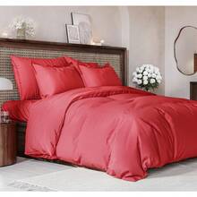 Cover Queen Size Set - Extra Soft Queen Size Duvet Cover 90 X 90 With 2 Pillow Shams - Hotel Luxury Easy Care And Fade Free W/ Zipper Closures & Ties - Breathable Bedding Set (Light Sage Green) - 27 - 紅色(無被子) - 查看 8