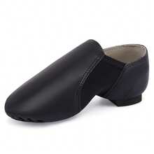 AU Local Stock Kids Jazz Dance Shoes Slip-On Toddler/Kids/Youth Sizes Flexible Split Sole & Non-Slip For Dance Class, Recitals & Competitions - màu đen - Xem 1