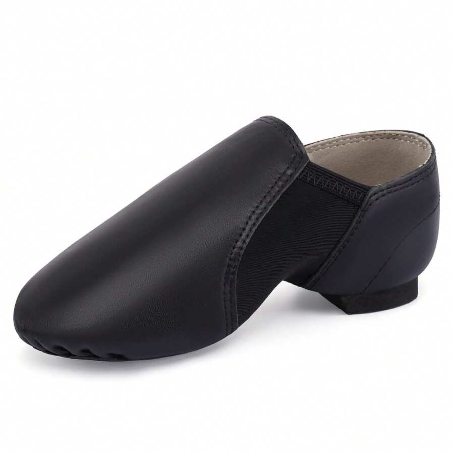 AU Local Stock Kids Jazz Dance Shoes Slip-On Toddler/Kids/Youth Sizes Flexible Split Sole & Non-Slip For Dance Class, Recitals & Competitions - màu đen - Xem 1