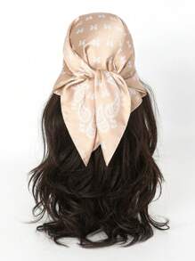 1 pieza Pañuelo cuadrado con estampado de cachemira para mujer, accesorio de moda adecuado para uso diario como diadema, corbata, pañuelo para el cuello con aspecto de seda