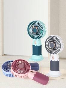 AOYI 1 pieza Mini ventilador eléctrico portátil recargable, diseño minimalista con acabado electrolítico, cable de carga USB, base para soporte de teléfono - Multicolor - Ver 3