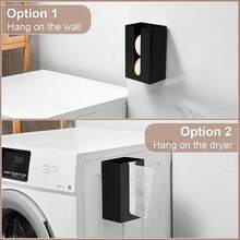 New-  Magnetic Dryer Sheet Holder For Laundry Room,Dryer Sheet Container,Iron Dryer Sheet Dispenser For Laundry Storage And Anizition, Wall Dryer Sheet Box,Fabric Sheet Holder,Black - Black - View 4