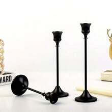 3pcs Set Vintage Brass Gold Metal Cone-Shaped Candle Holders, Elegant Modern Decorative Centerpiece Candlesticks, Suitable For Fireplace, Wedding, Housewarming Gift, Candle Holders, Cone-Shaped Vintage Brass Gold Candle Holders For Fireplace, Party, Restaurant, Home Decor, Wedding Centerpiece, Candlelight Dinner (Candles Not Included)