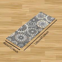 1pc Mandala Pattern Printed Silicone Kitchen Mat - Can Be Used As Bathroom Mat, Doormat, Dish Drying Mat - Absorbent, Anti-Slip, Anti-Fouling, Suitable For Farmhouse, Entrance, Indoor, Room Decor, Kitchen, Dining Room, Small Office/Home Office, Sink, Laundry Room