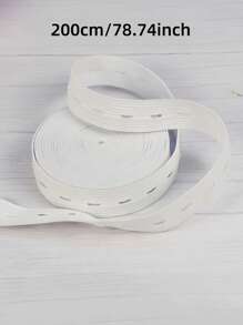 1 Rolle 2cm/0.78in * 500cm/196in Knopflochgummi-Band, gewebtes Knopflochgummi-Band, Stretchband, Abschlussband, DIY Nähzubehör für Kleidung