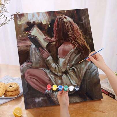 Tranh kỹ thuật số DIY 40*50cm không khung: "Lady Reading" - Khơi dậy cuộc sống sáng tạo, khắc họa một thế giới đầy màu sắc. Tranh kỹ thuật số DIY, bắt đầu hành trình nghệ thuật của bạn. Sự kết hợp hoàn hảo giữa sáng tạo và niềm vui, một lựa chọn tuyệt vời cho tương tác, chia sẻ cùng nhau và thư giãn cá nhân. Vải canvas chất lượng cao với kết cấu tinh tế, hiện thực hóa giấc mơ nghệ thuật của bạn. Màu vẽ sống động và bền màu, không mùi, đáng tin cậy. Mã số rõ ràng, dễ dàng bắt đầu ngay cả khi không có nền tảng hội họa, ai cũng có thể trở thành nghệ sĩ.