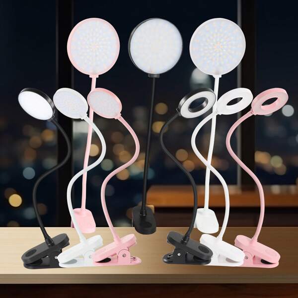 Yogle Essenzielle Klemm-Wandleuchte für Studentenzimmer, 3-Farben-tragbare Schreibtischlampe Mini-Klemm-Leuchte, Batterie-betriebene kleine Schreibtischlampe mit Klemme, Leselichter für Bücher, Stockbettgestell, Schminktisch