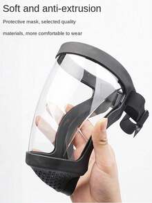 Full Face Protection Shield - Transparent Durable Plastic Material, Suitable For Outdoor, Kitchen And Security Labor Protection