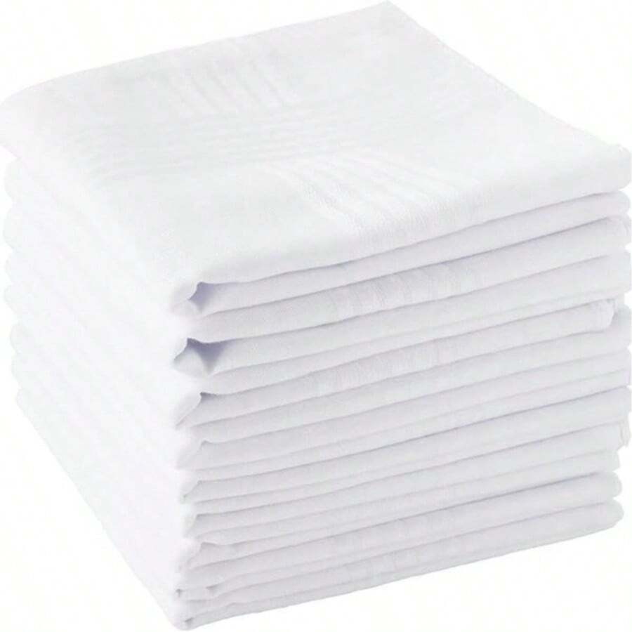 3/6pcs Men's Handkerchiefs, Soft & Comfortable White Handkerchiefs, DIY Design Paint Tie-Dye Print White Handkerchiefs, Pocket Squares, Sweat Towel Handkerchiefs, Perfect For Parties, Events And Gifts