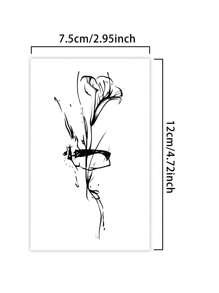 1 Pieza Tatuaje Temporal Falso Tatuaje Semipermanente Y2K Abstracto Resistente al Agua y al Sudor Dura 1-2 Semanas Realista Extractos Herbales Antifricción No Reflectante Negro Para Mujer y Hombre Pegatinas de Tatuaje para Brazo, Pecho, Pierna, Abdomen, Cintura, Dedo, Cuello, Espalda, Arte Corporal Modernista