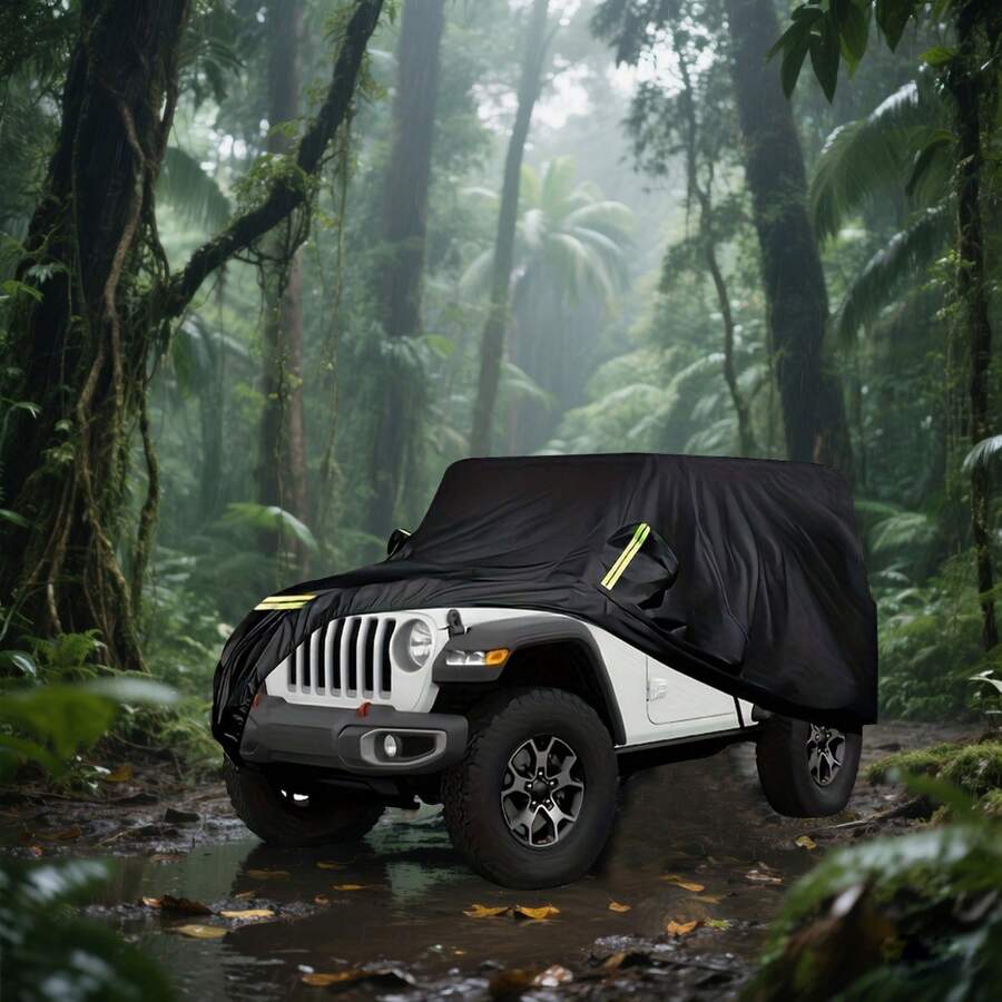 Capa para Carro 4 Portas 2007-2022 | Capa para Carro Terrain | Tecido Oxford À Prova d'Água Proteção contra Neve/Chuva/Poeira | Proteção Veicular Resistente para Uso Externo | Capa Climatizada para SUV de Tamanho Completo