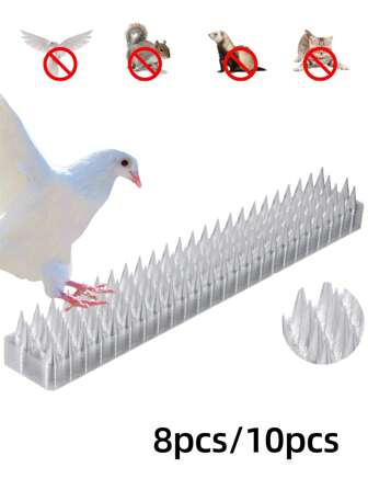 8/10 Packs, New Bird Sting, Anti Cat Sting, Anti , Anti Thief Divine WeaponBird Spikes Window Sill, Balcony, Flower Pot, Fence Wall Bird Spikes