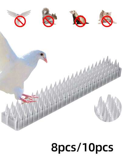 8/10 Packs, New Bird Sting, Anti Cat Sting, Anti , Anti Thief Divine WeaponBird Spikes Window Sill, Balcony, Flower Pot, Fence Wall Bird Spikes