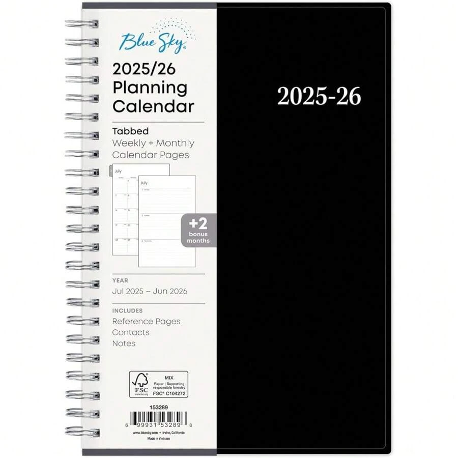 Blue Sky 20252026 Weekly And Monthly Academic Year Planner Calendar