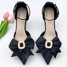 2pcs Fashionable Diamond-Encrusted Bow Shoe Clips, Elegant Removable DIY Shoe Decor Accessories, Suitable For Women Casual Party - Multicolor - View 4