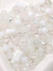 beadia 30-90克/包，3-12毫米混合白色玻璃珠，适用于DIY珠宝制作、项链和手链工艺品，女性手工材料 - 白色系 - 查看 3