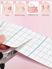 1 Roll Of Breast Enhancement Tape - Self-Adhesive Elastic Breast Enhancement Tape, Breast Lift Strapless Bra, Comfortable And Breathable Stretch Fabric, Invisible Support, Free Cut, Suitable For Strapless Backless Dress - Khaki - View 8