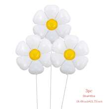 3pcs Flower Shaped Decorative Balloon, Cute Creative PE Balloon For Birthday Party, - Multicolor - View 7