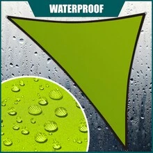 遮阳帆户外防水遮阳帆天篷浅绿色有效阻挡 95% 紫外线，适用于后院、露台、阳台、派对、草坪花园、户外活动 - 淺綠色 - 查看 12