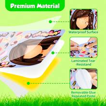 1 Pack Of 6 Blue Princess Face Changing Sticker Cartoon Parent-Child Interactive Educational Jigsaw Puzzles Scrapbooking Stickers - Multicolor - View 8