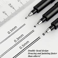 1 Stück neuer Doppelspitzen-Neutralstift, 0,1mm/0,3mm/0,5mm, unerlässlich für Architekten, Designprüfungen, Notizen und Zeichnen von Schulbedarf, Schulanfang