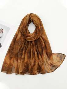 1 pièce Nouveau foulard dégradé balinais d'été pour femmes, foulard musulman fin et élégant pour les cheveux, écharpe longue pour la vie quotidienne, les voyages, la photographie, la protection solaire. Cadeau de festival familial