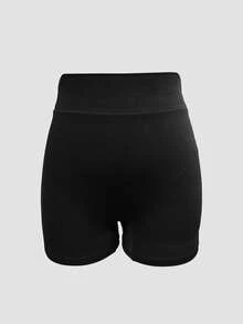 Casual Sports Ruched Design Shorts, New Summer Collection, Joggers,Gym - Black - View 9