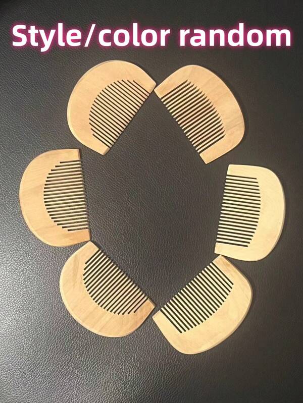 Set de 1/2/4 piezas - Peine de madera maciza antiestático - Peine para el cabelludo y el champú portátil con mango de madera de melocotón, adecuado para viajes y uso doméstico, cuidado del cabello | Acabado natural | Herramienta peinado de pelo portátil