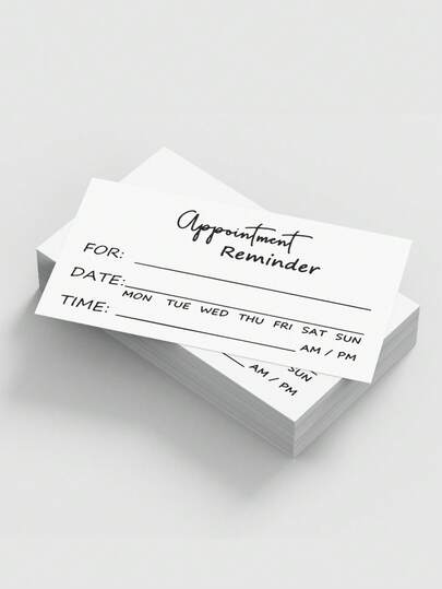 50pcs Appointment Reminder Cards, For Customers To Book Appointments With Business Dentists, Doctors, Hair Salons, Nail Salons, Spas, Beauty Salons, Restaurants For Reservations. Minimalist Design, School Supplies,Back To School