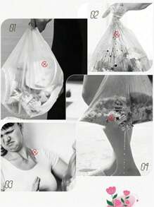 30pcs High-Capacity Thick Drawstring Garbage Bags, Creative Sunflower Pattern Handheld Sealed Cleaning Bags, Leakproof Kitchen Waste Storage Bags, Happy Mother's Day