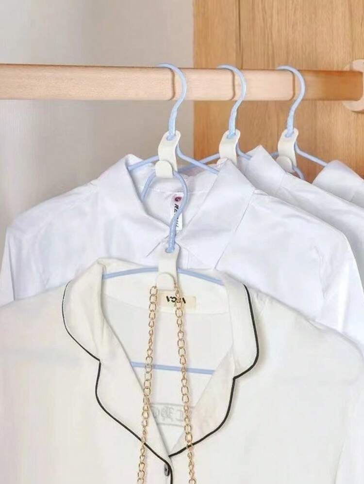 Wardrobe Organization And Storage, Essential Items For Wardrobes And Dormitories, Hangers With Connectors And Hooks To Save Space, Organizing Wardrobes For Girls To Save Space, Hangers With Connecting Hooks That Can Be Stacked With Clothes Hooks, Wardrobe Organization And Storage To Save Space, - Multicolor - View 11