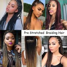 Ombre Pre Stretched Braiding Hair 30 Inch 8 Packs Synthetic Crochet Braids Hot Water Setting Professional Soft Texture Synthetic Hair Extensions 30 Inch 1B 27 - 99J(Burgundy Dark Red) - View 7