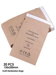 130x200mm Disposable Sterilization Bags, 10/20/50/100pcs Set, Manicure Tool Disinfection Kraft Paper Bags, Manicure Equipment Disinfection Accessories - Brown - View 12