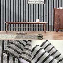 1 rulle simulerad träådring gallerremsa självhäftande tapet PVC-material avtagbar ljusgrå träremsa dekorativ tapet rumsbakgrund väggskåp renoveringsklistermärke tapet väggklistermärken rumsdekor väggdekor väggklistermärke - Ljusgrå - Visa 4