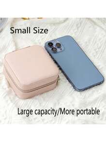 1PC Single Layer Storage Box Ladies Travel Leather Jewelry Box Classic Black Pure White Fashion Pink Storage Box