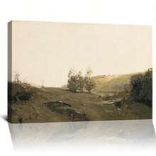 Framed Sage Green TV Art, Muted Field  Frame TV Art, Spring Meadow Painting, Digital Download, French Country Farmhouse Decor - Framed - View 1