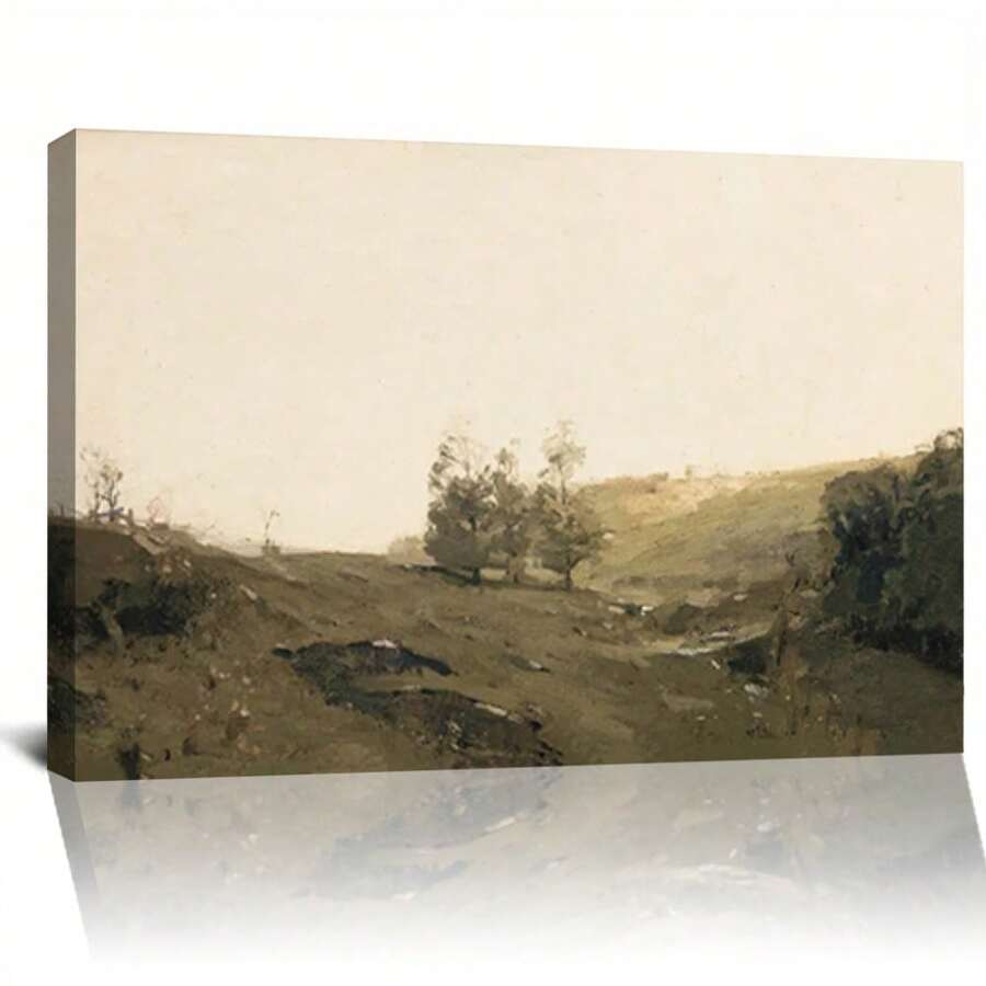 Framed Sage Green TV Art, Muted Field  Frame TV Art, Spring Meadow Painting, Digital Download, French Country Farmhouse Decor - Framed - View 1