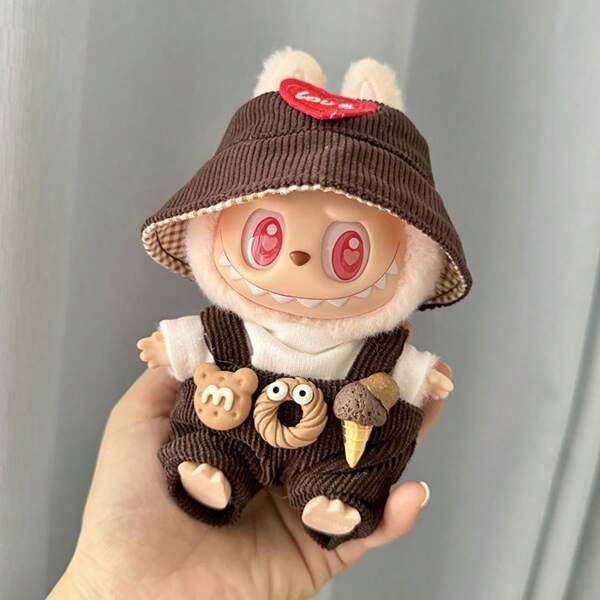 1pc AlBUBU Doll Replacement Outfit, Including Casual Pullover Top/Shoes/Accessories | Suitable For 15-17cm Seated Plush Dolls (Such As Party Figurines/Uniform Series) | Festival Birthday Valentine's Day Gift (Clothes Only)