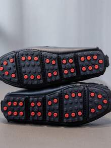 男童商务休闲乐福鞋，轻便防滑一脚蹬皮鞋，中大童英伦风格正装鞋 - 黑色 - 查看 7