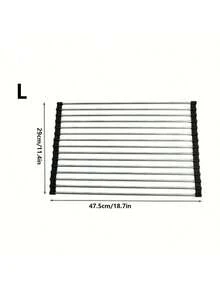 1 pieza Escurridor de cocina multifuncional S/M/L multicolor, con tapete de secado, estante con rodillos antideslizantes, escurridor plegable para fregadero, almacenamiento conveniente, apto para cocina, comedor, acero inoxidable - Multicolor - Ver 17