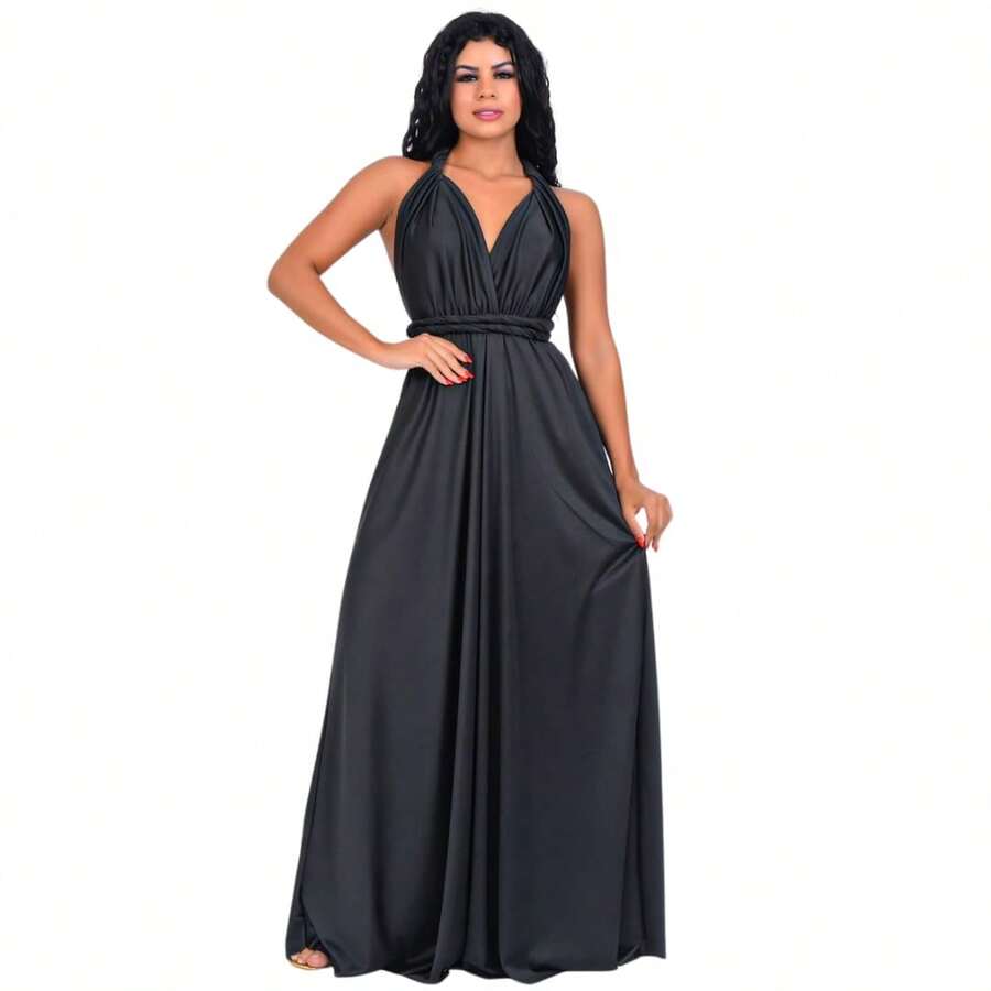 Multi-Form Dress Elegant Bridesmaid Dress Elegant Dress - màu đen - Xem 1