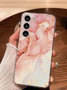 1 Stück modische Marmorstruktur Soft Clear Handyhülle kompatibel mit Samsung Galaxy A04e/12/A13/A14/A34/A50/A52/A53/A54/S21/S22/S23/S24/S25/S25 Ultra - Transparent - Übersicht 5