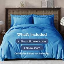 Cover Queen Size Set - Extra Soft Queen Size Duvet Cover 90 X 90 With 2 Pillow Shams - Hotel Luxury Easy Care And Fade Free W/ Zipper Closures & Ties - Breathable Bedding Set (Light Sage Green) - 23 - Royal Blue (No Comforter) - View 2