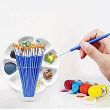 10/30/50/100 piezas Pinceles planos y puntiagudos de nailon para acrílico, gouache, acuarela, decoración de uñas, de vuelta a la escuela, útiles escolares