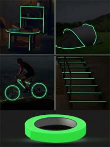 1pc 1.97*196.85inch Glow-In-The-Dark Adhesive Tape, Fireproof Warning Tape For Home Use, Stage Green Fluorescent Anti-Collision Tape, Green Light Adhesive Sticker